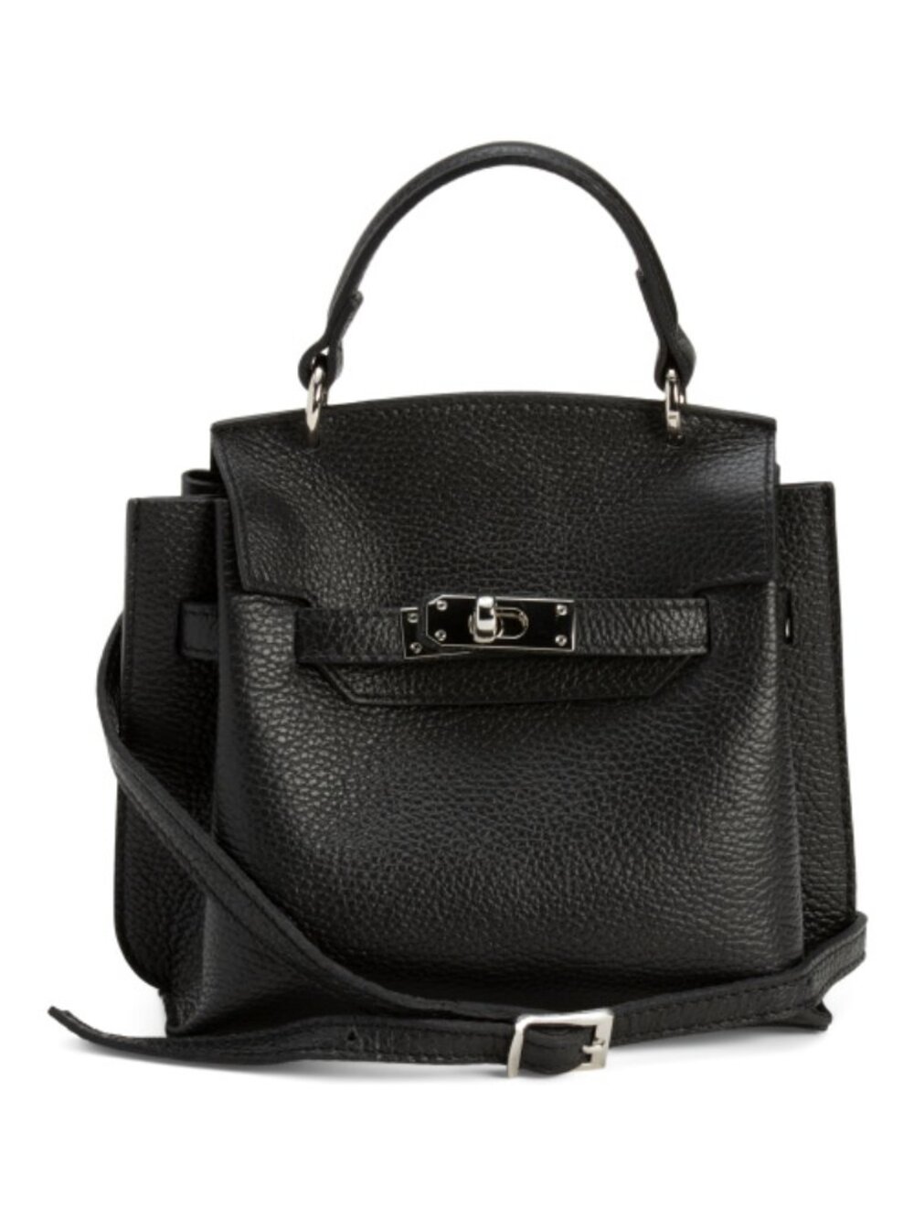 CHEVAL Made In Italy Leather Belted Turn Lock Satchel